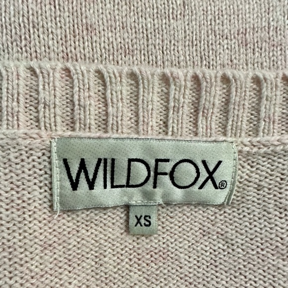 Wildfox Women’s Light Pink “Taking a Sip” Wide Collar Sweater. Size XSmall - Picture 11 of 12